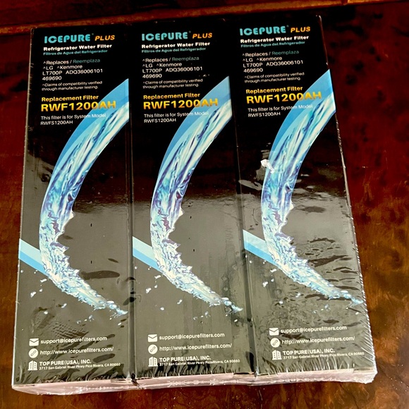 ICEPURE plus Refrigerator Water Filter 3 Pack part # RWF 1200AH - Picture 1 of 5